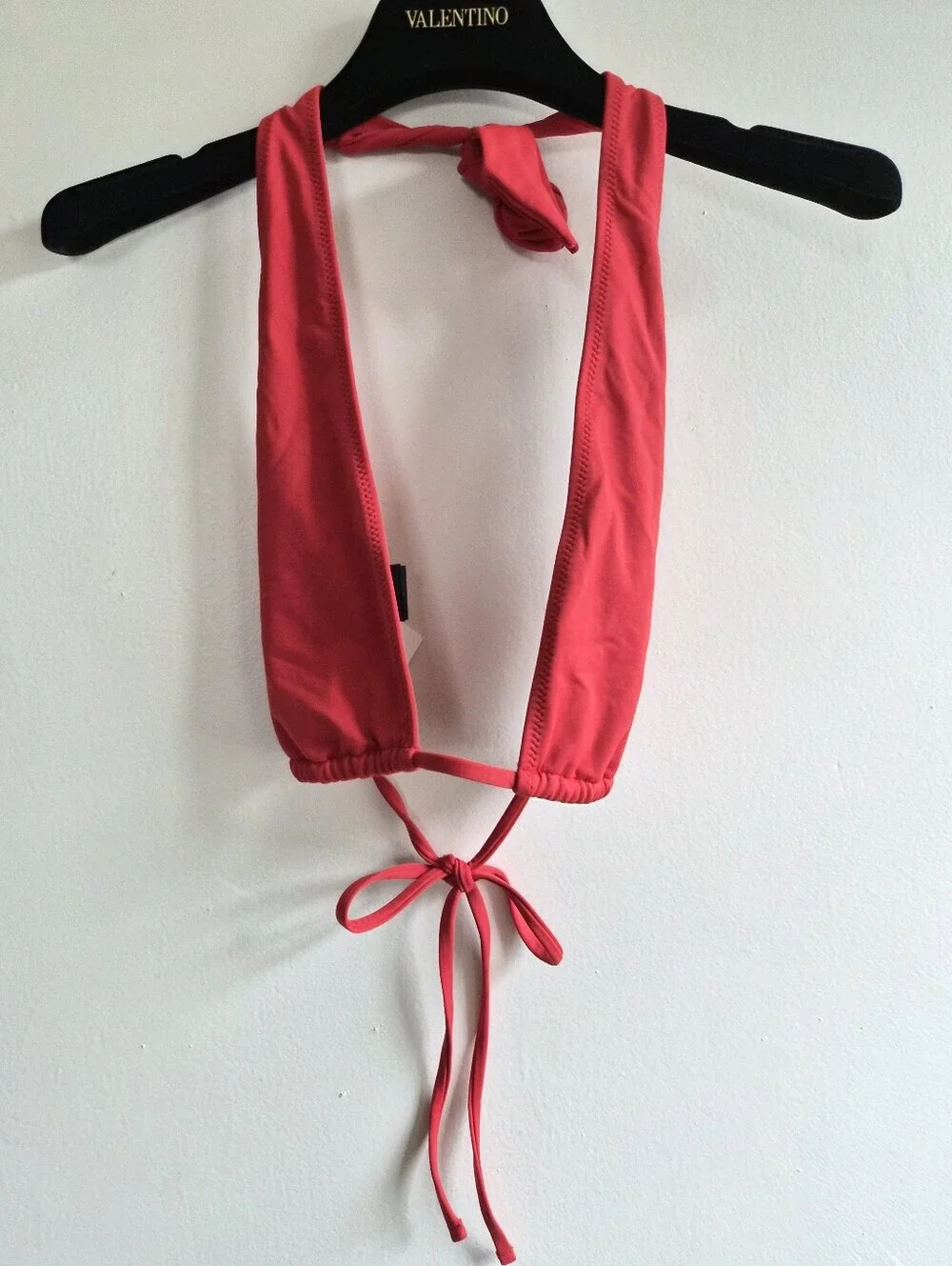 New Zara Multi-Way Triangle Halterneck Red Swim Bikini Top Medium NWOT
